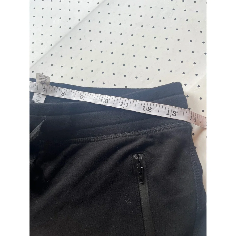 Alo Yoga Moto Leggings Womens XS Black Ribbed Biker Jogger Pants Zip Pockets